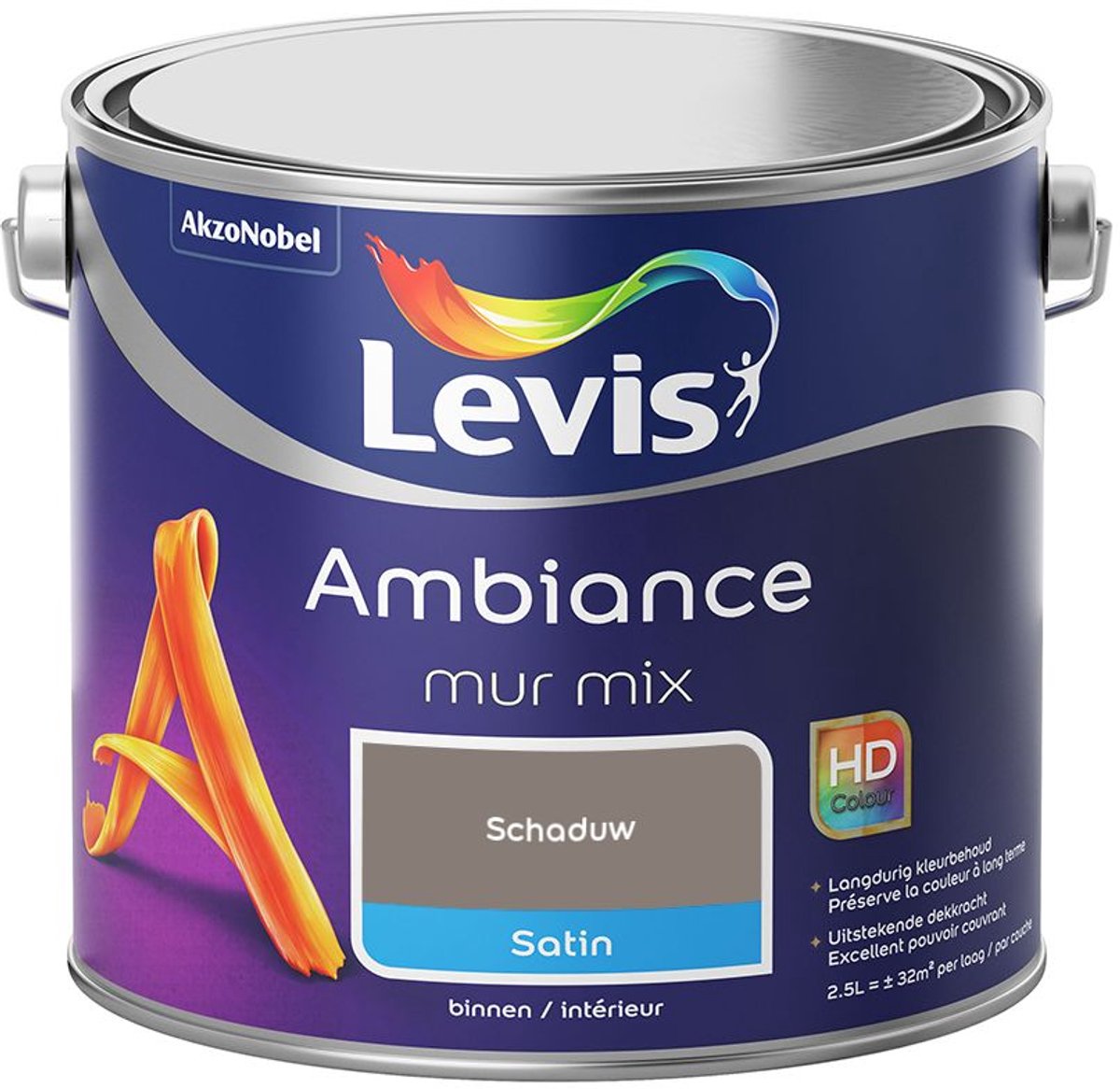 Levis - Ambiance Mur Satin Mix - Schaduw - Mengverf - 2,5 L