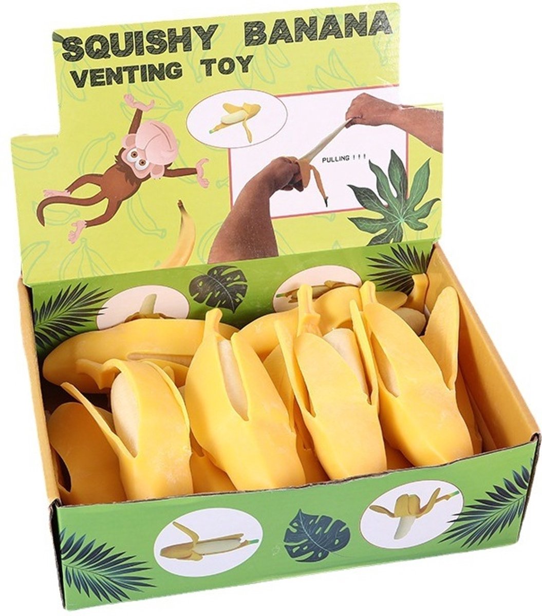 Squishy banaan - 15 cm - met schil - fidget - fidget toy - kinderen - tiktok trend