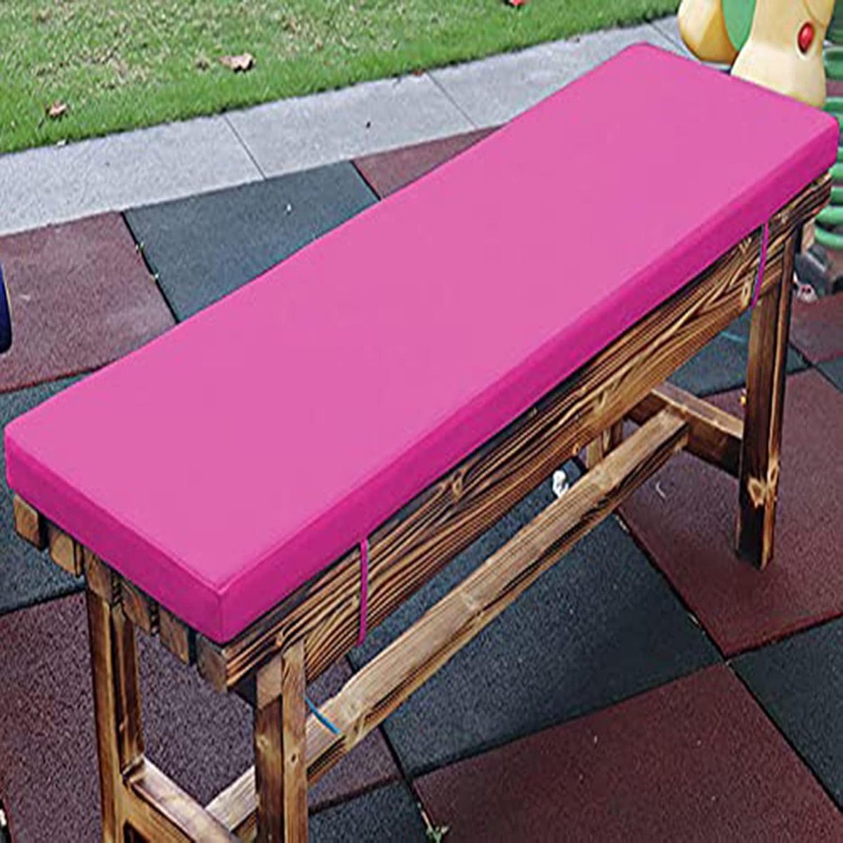 Bankkussen Waterdicht - Tuinkussen Zitkussen - Comfortabel Zitten - Met Antislip Riemen - 140 x 45 x 5 cm - Paars