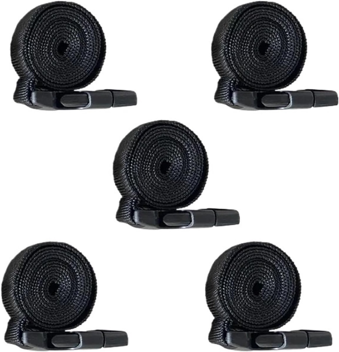 Vastbindriemen Set - Spanbanden Nylon - Bagage Vervoeren - Met Cam Gesp - 5 Stuks 1m - Zwart