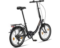 Opvouwbare Vouwfiets 20 inch – Shimano 6 Versnellingen – LED Licht – Quick-Fold Systeem – Compacte Stadsfiets