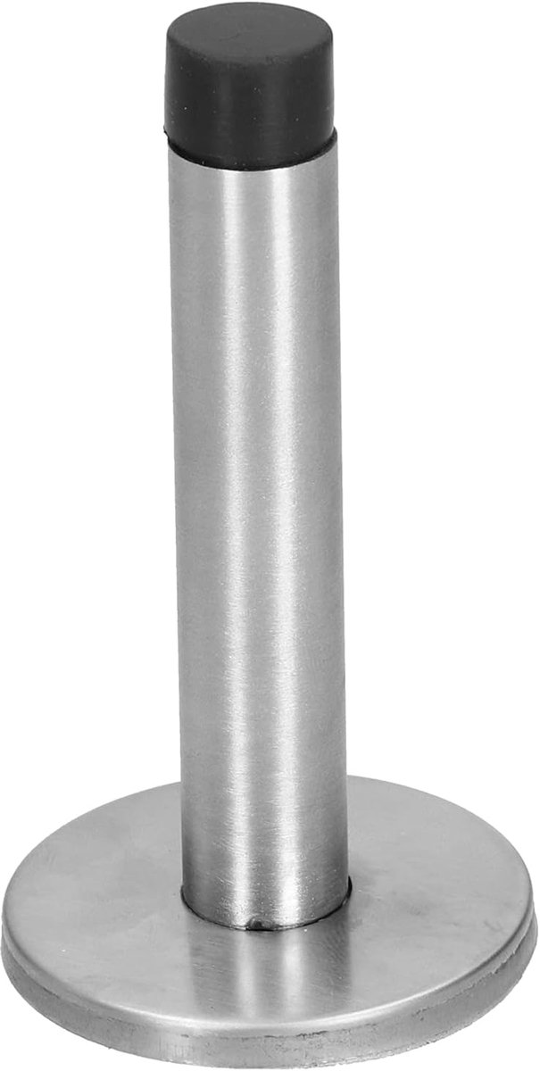 Deurstopper RVS - Wandmontage Stopper - Muur Beschermen - Rubberen Bumper - 10x5.2cm - Zilver