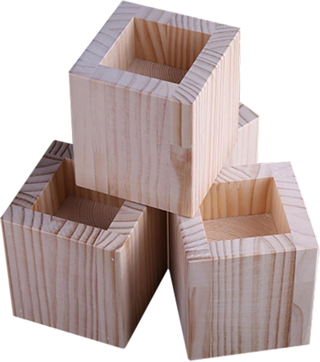 Houten Meubelverhogers - Bedverhogers - Meer Opbergruimte - Massief Grenenhout - 4 Stuks 500kg - Natuurlijk Hout