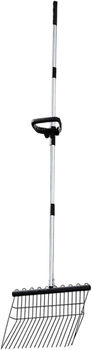 Tuinhark Verstelbaar - Stalen Hark - Tuinonderhoud - Ergonomische Greep - 166 cm Lengte - Zwart
