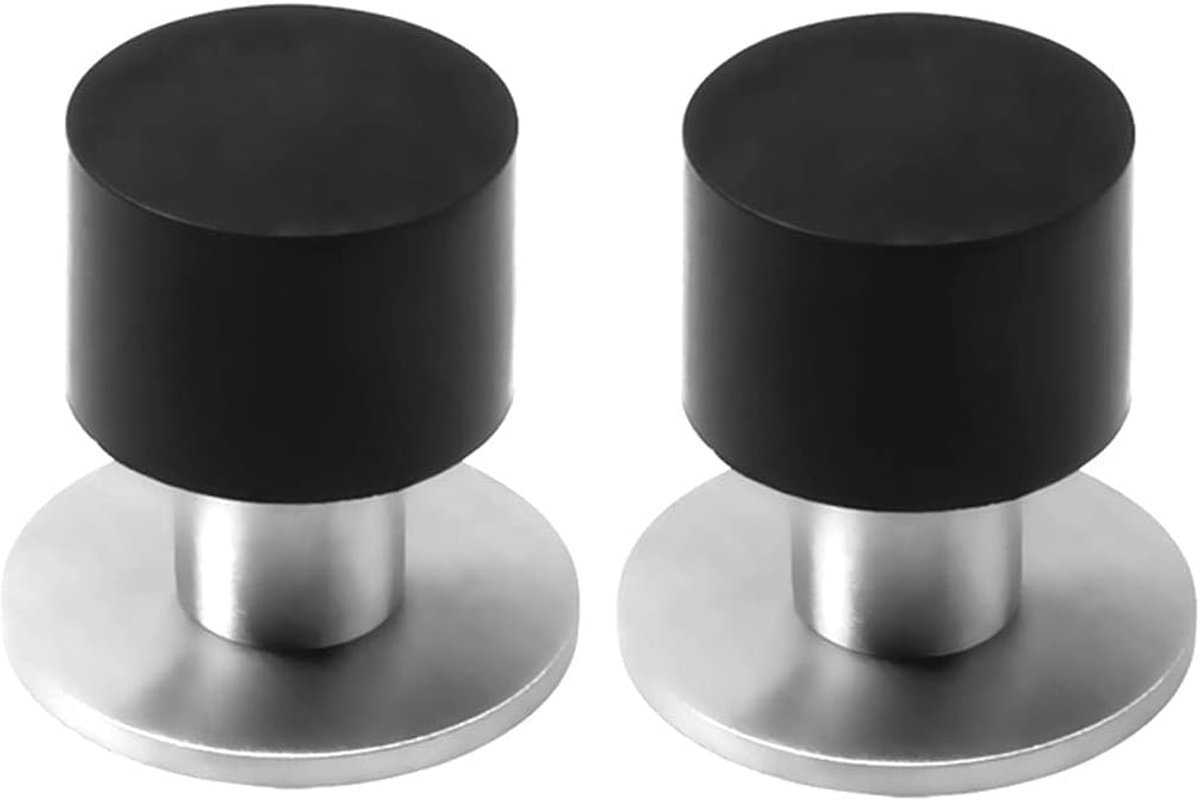 Deur Stoppers - Deur Beugels - Muren Beschermen - Zelfklevend Roestvrij Staal - Set van 2 - Zwart