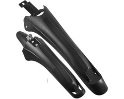 Fietsspatborden Set - Universele spatlappen - Schoon Blijven - Brede Verlenging - 370 mm - Zwart