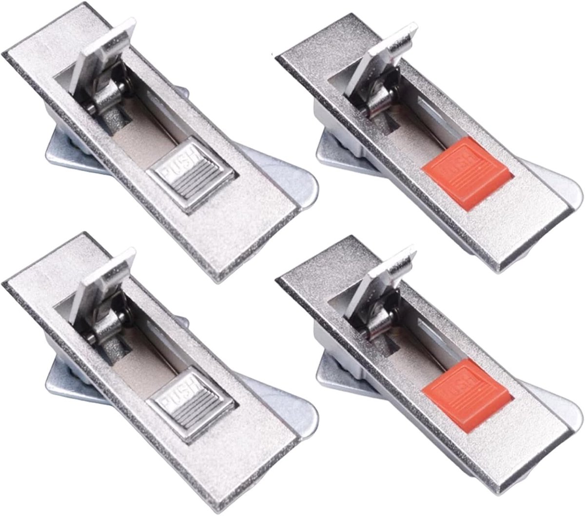 Kastpaneel Slot - Deur Cam Lock - Kasten Beveiligen - Drukknop Ontgrendeling - 12mm Paneel Dikte - Zilverwit