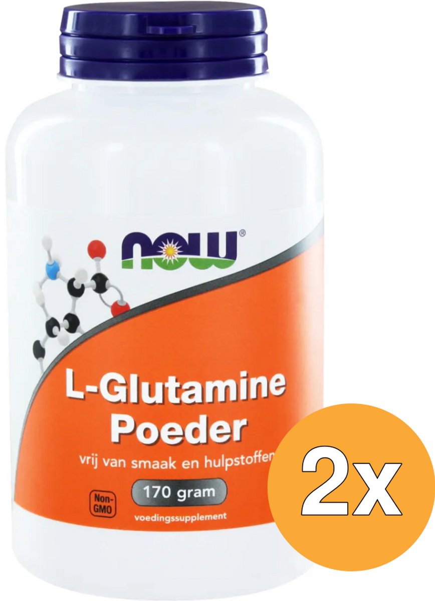 2x Now L-Glutamine poeder (170 gr)