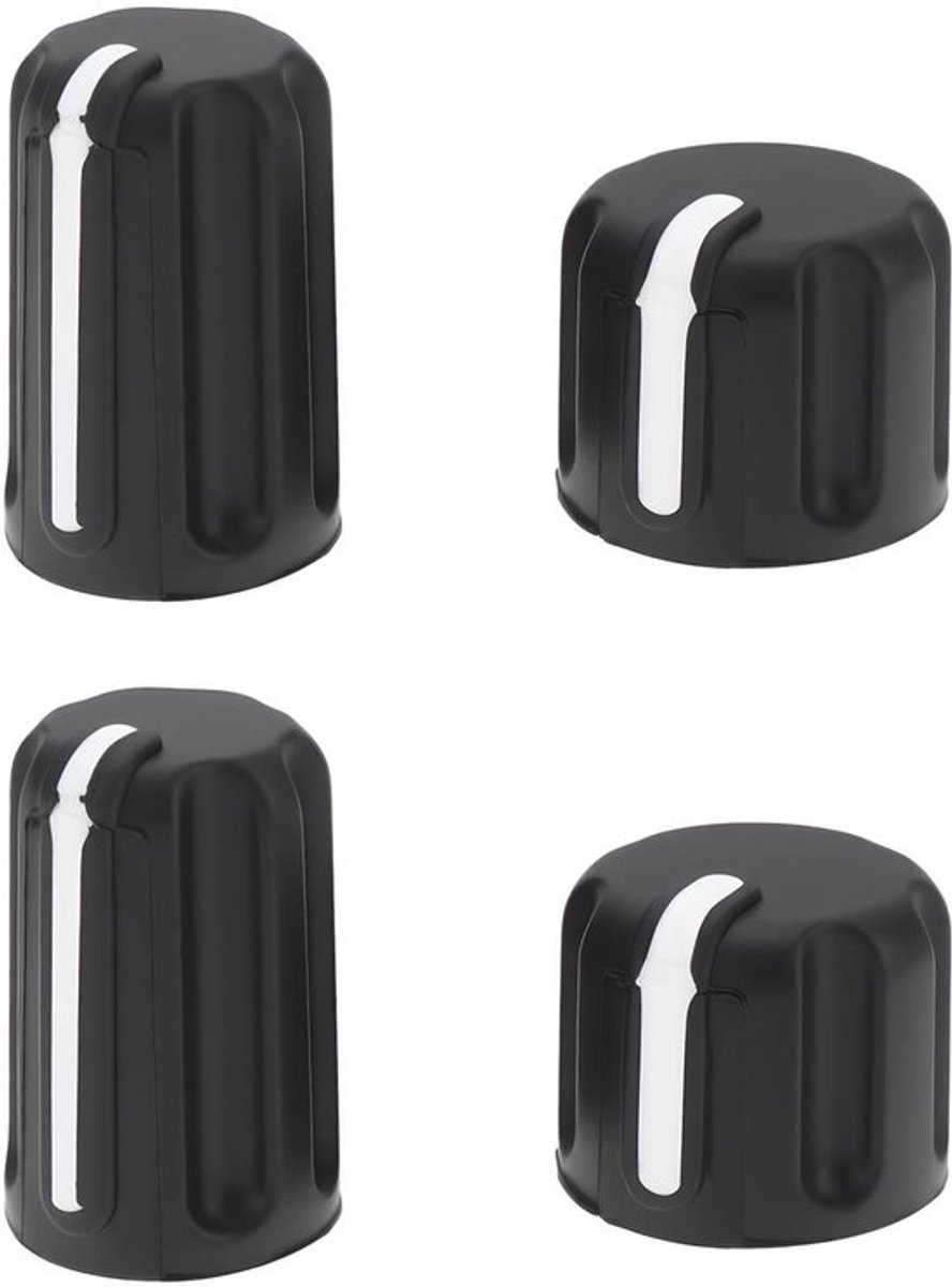 Store_7 - 4 Stuks - Radio Knop Caps - Zwart - Volume Knop - Geschikt