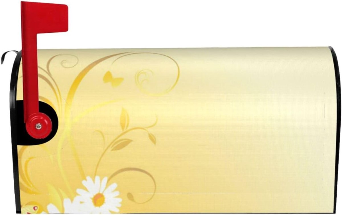 Brievenbushoes Bloemen - Postbox cover - Decoratie Buiten - Magnetische Bevestiging - Standaard Formaat - Zwart