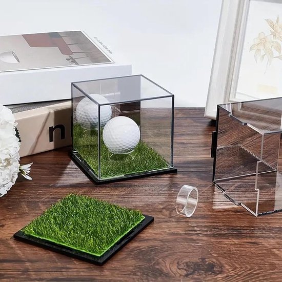 Golfbal Display - Ballen Houder - Collectie Tonen - Robuust Acryl - 9.7 x 9.7 x 9 cm - Transparant — afbeelding 2