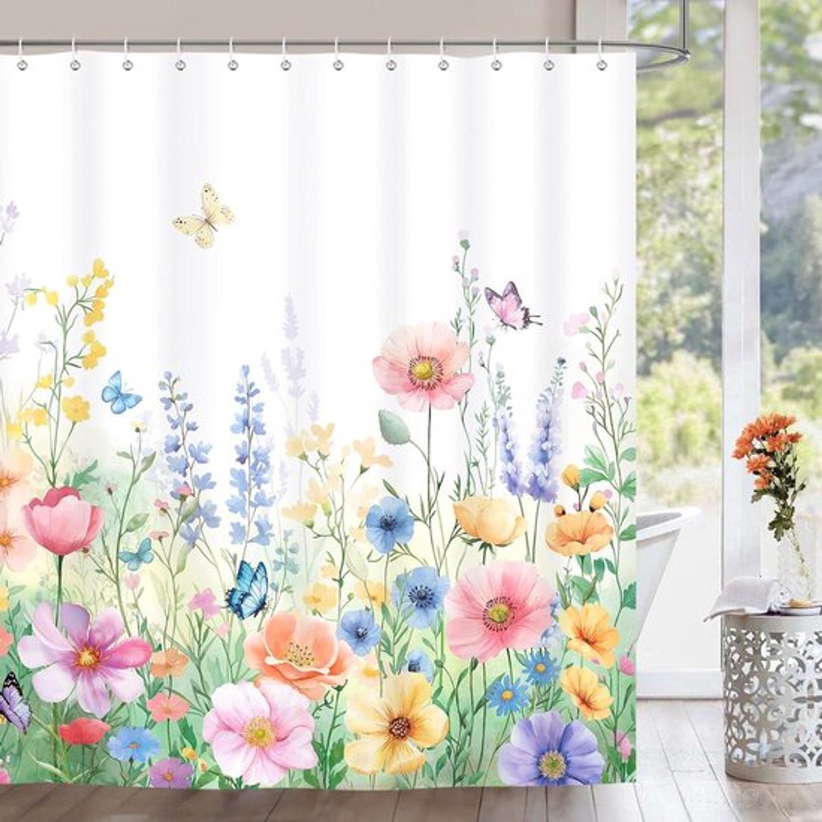 Blokken douchegordijn 180x180cm voor badkamer Inovra Plus