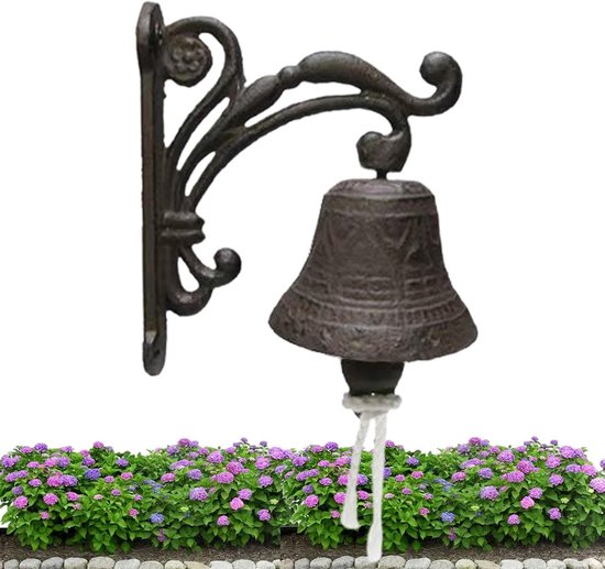 Gietijzeren deurbel - Decoratieve bel - Rustieke sfeer creëren - Stevig en roestbestendig - 30 x 19 x 13 cm — afbeelding 5