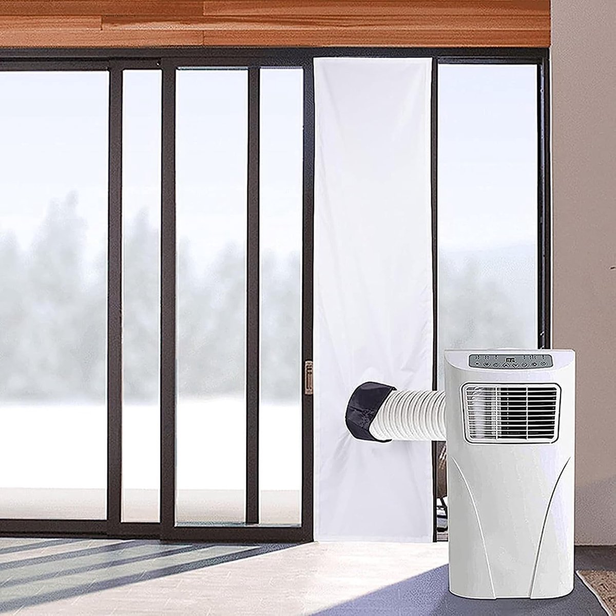 Draagbare airconditioner raamafdichting - 200 cm - Airco Raamafdichtingskit - Universele mobiele airconditioner raamkit - Airconditioner raamkit - Draagbare Airconditioning Raamafdichting - Mobiele Airco Deur Afdichting Schuifdeur en Balkondeur – foto 7
