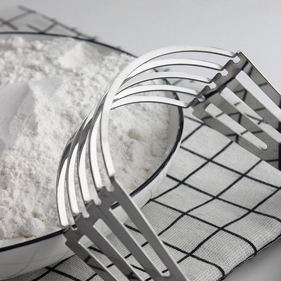 Deegmixer - Bakgereedschap - Bakken Maken - Roestvrij Staal - 13 cm Lengte - Zilver — afbeelding 2