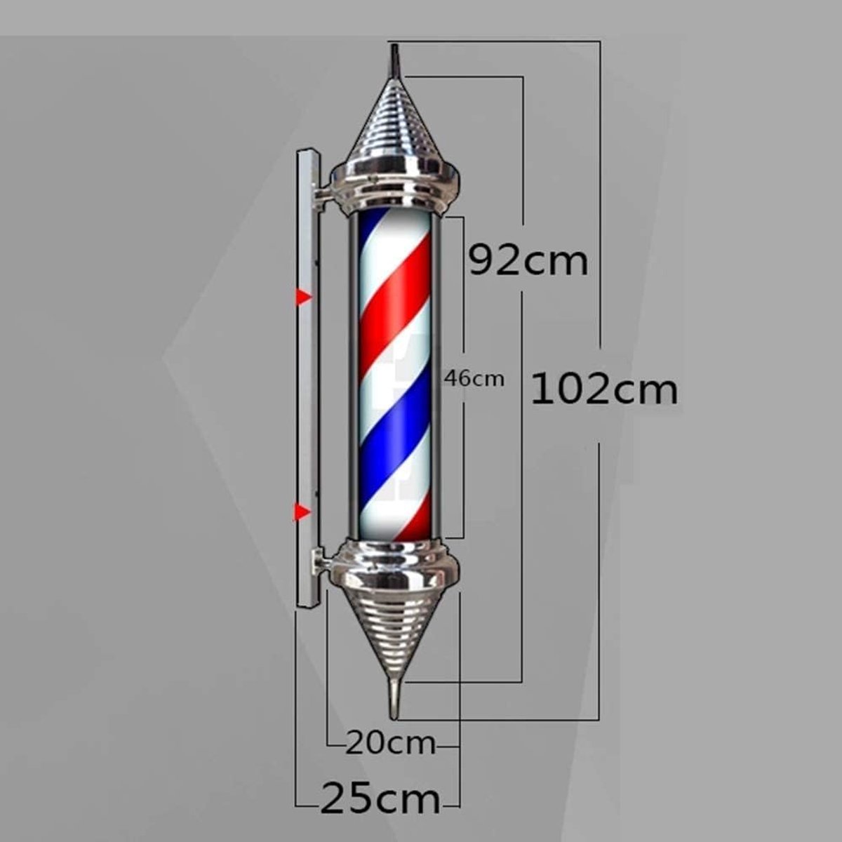 Kapperspaal Licht - Draaibare Salonlamp - Winkeldecoratie Buiten - Waterdicht Energiebesparend - Muurbevestiging - Meerdere