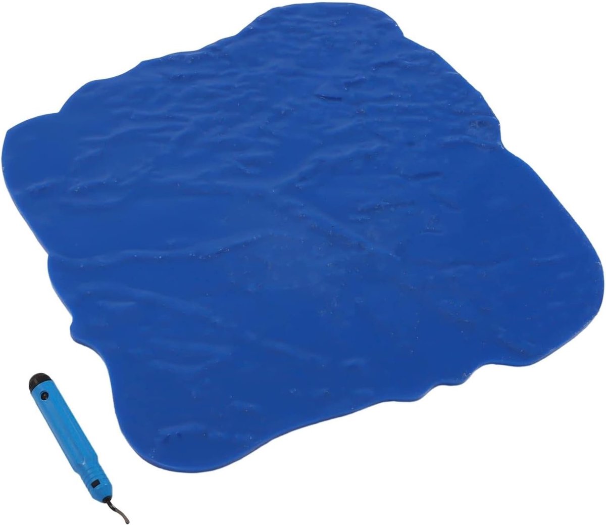 Betonstempelmat Set - Betonmal Leisteen - Terrassen Aanleggen - Naadloos Leisteenpatroon - 90 x 90 cm - Blauw