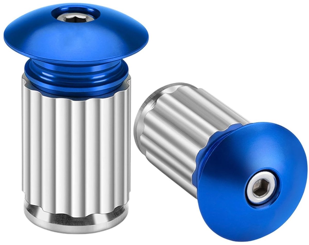 Fietsstuureinddop - Fietsstuurkappen Aluminium - Fietsen Verbeteren - Uitbreidingsstructuur - 1 Paar - Blauw