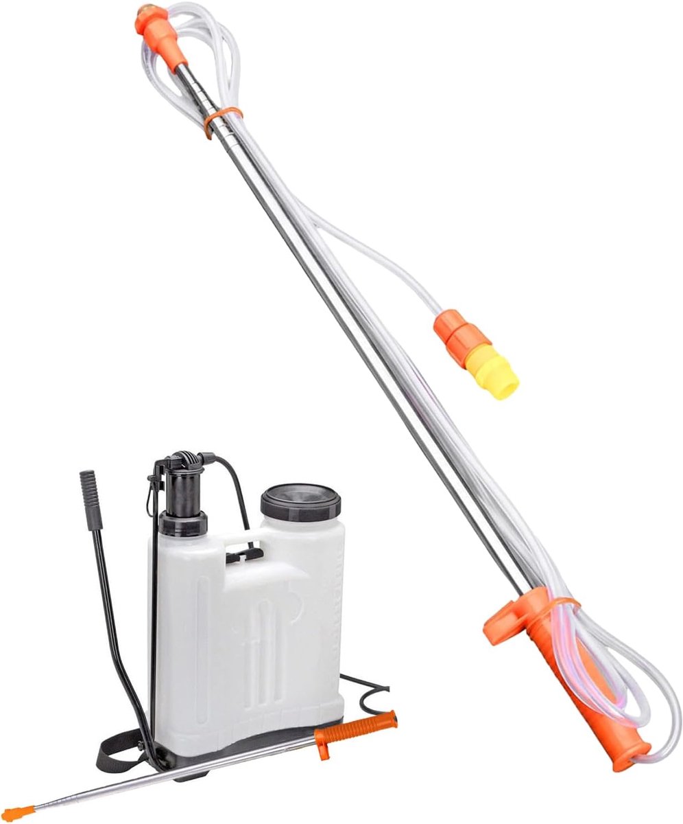 Spuitlans Roestvrijstaal - Tuinspuit Waterstok - Planten Water Geven - Uitschuifbaar Ergonomisch - 60 cm - Zilver
