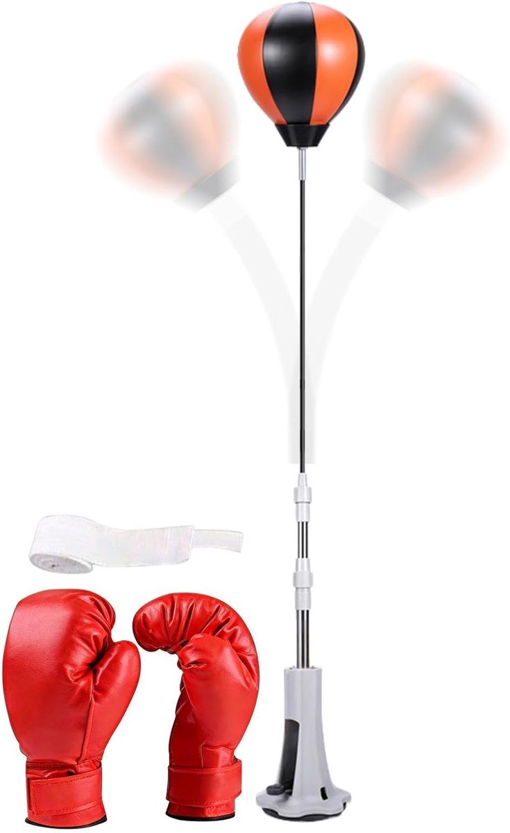Bokszakhouder - Reflex trainer - Stressvermindering thuis - In hoogte verstelbaar - 100-130 cm - Zwart