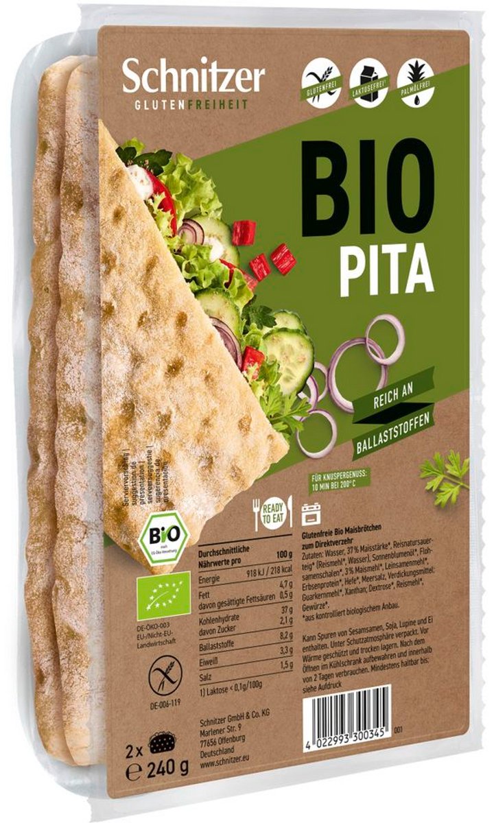 Schnitzer Gluten Freiheit Bio Pita 240GR