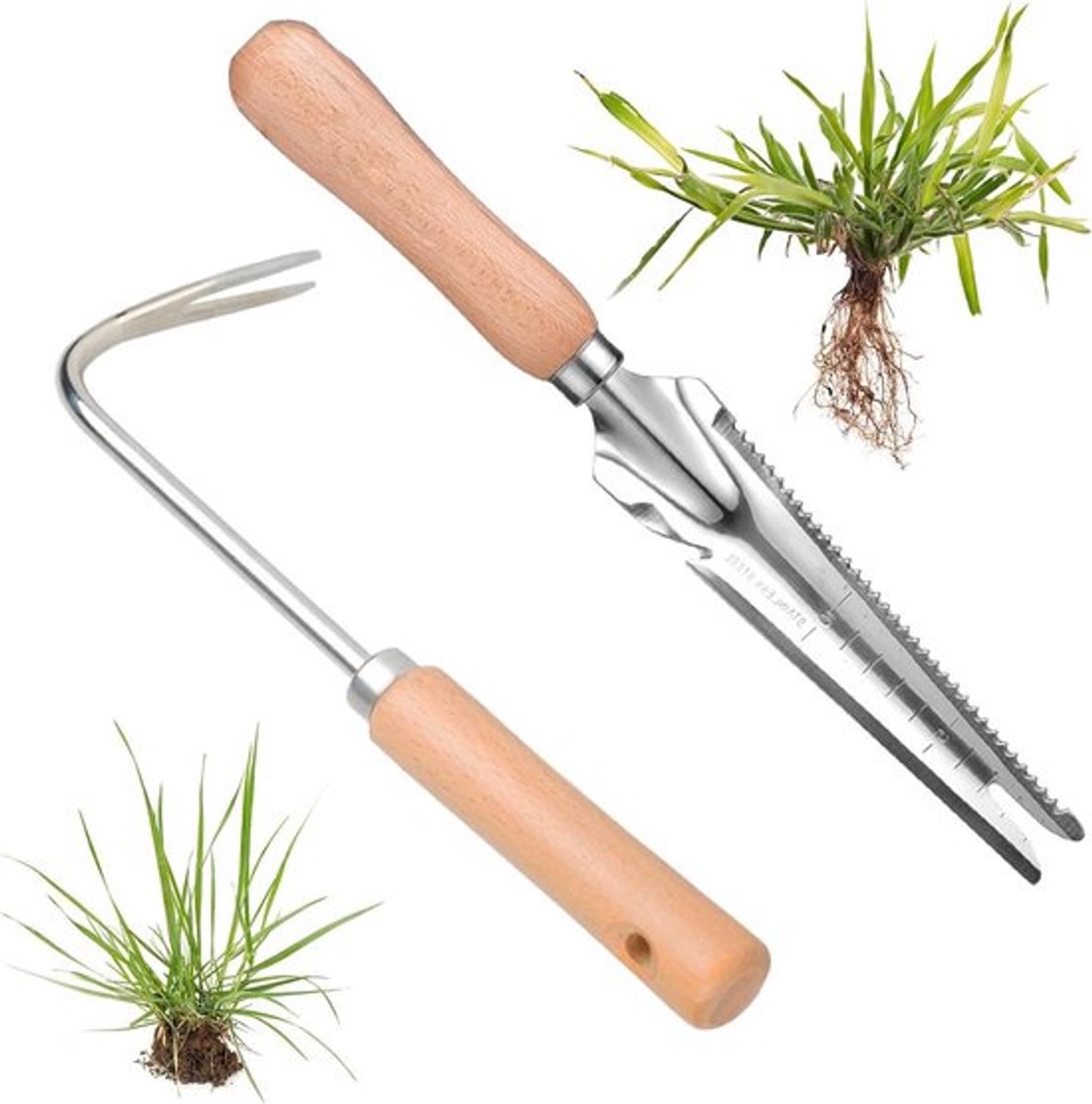 Plantschepje en wiedmes set Allecto Plus voor tuintenuren