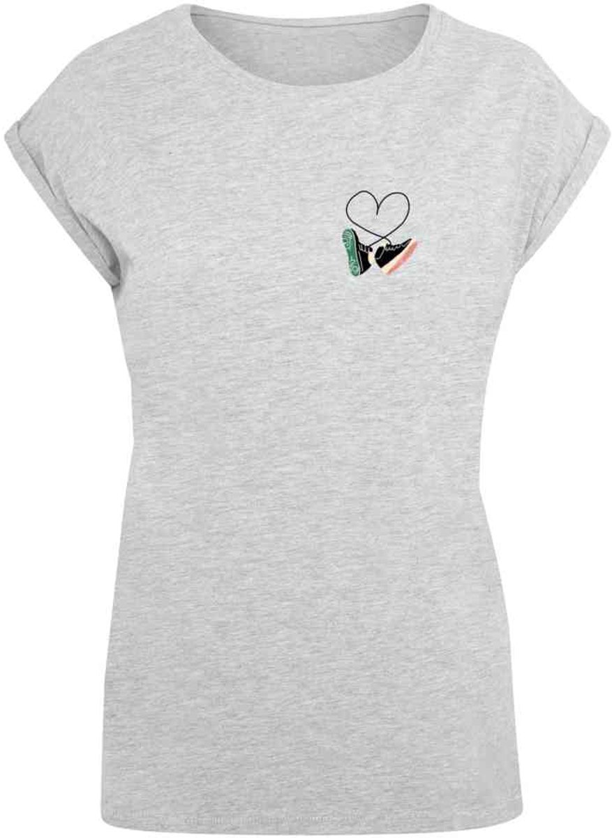 Mister Tee Kicks Love Extended Shoulder Dames Tshirt M Grijs