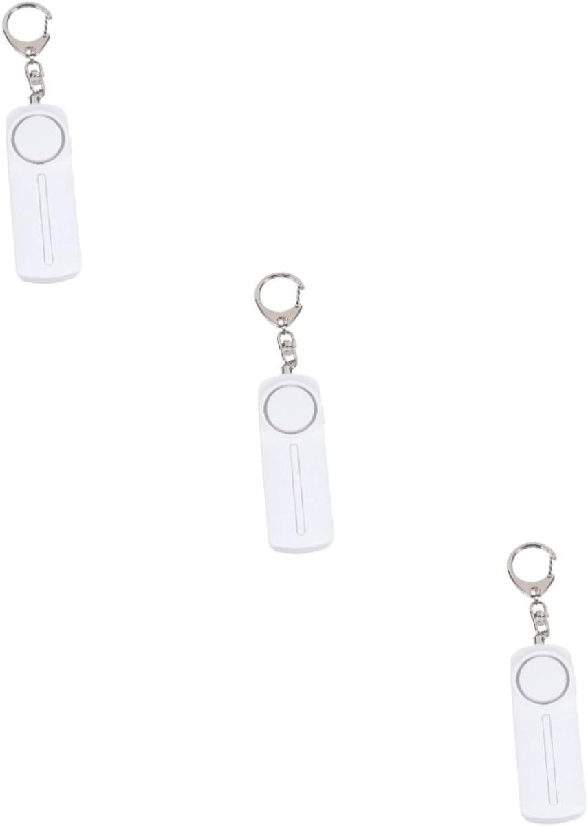 Noodalarm Sleutelhanger - Persoonlijk Alarm - Noodsituaties Melden - 130db Luid Geluid - 3 Stuks - Wit