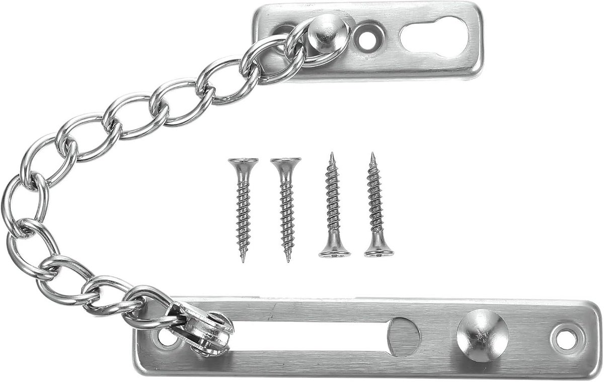 Deurketting Beveiliging - Antidiefstal Ketting - Extra Veiligheid - Roestvrij Staal - Universele Maat - Zilver