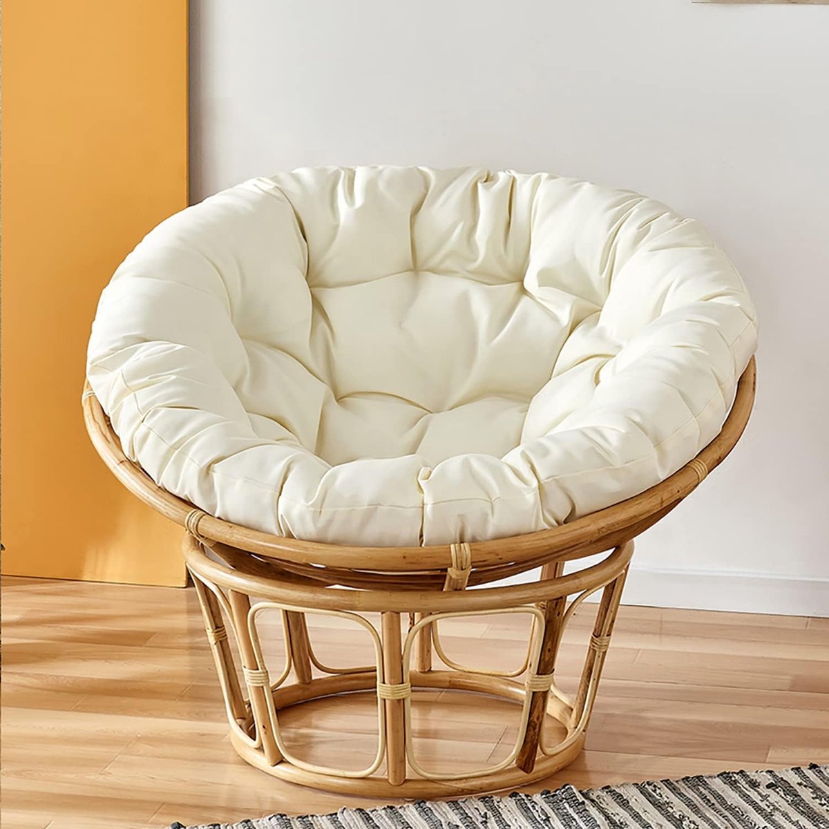 Stoelkussen - Zitkussen Hangstoel - Buiten Ontspannen - Waterbestendig Polyester - 110x110cm - Grijs