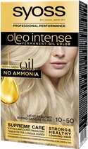 Syoss Oleo Intense 10-50 Haarverf - Licht Asblond - Permanente Haarkleuring - Ammoniakvrij - Met Voedende Oliën - 100% Grijsdekking - Langdurige Kleur - 1 stuk