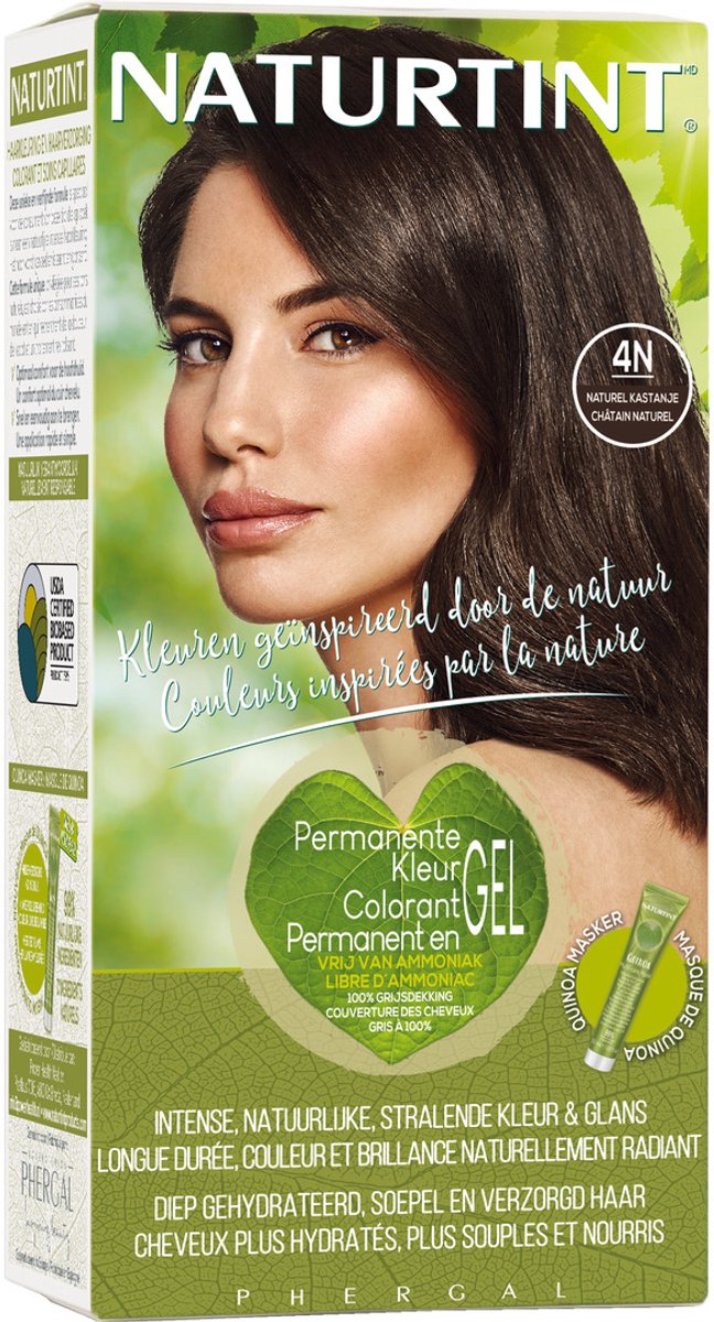 Bol.com 4N Naturel Kastanje - NATURTINT - 170ml - Vegan - Ammoniakvrij - BioBased Certified - Microplastic FREE aanbieding
