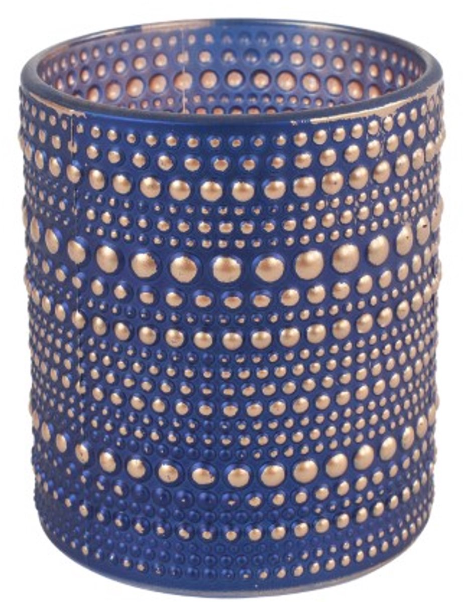 Theelichth ro Nelle M blauw/zilver Theelicht Countryfield