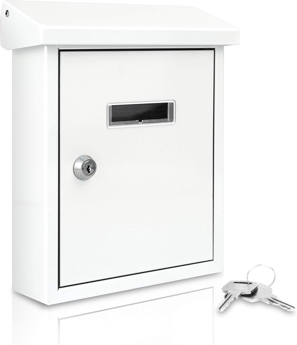 Wandmontage Brievenbus - Brievenbus Buiten - Post Ontvangen - Gegalvaniseerd Metaal - 21 x 25.5 x 6.8 cm - Wit