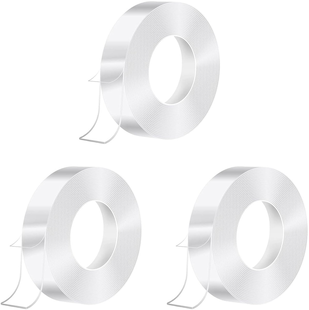 Dubbelzijdige Nano Tape - Extra Sterke Plakband voor Vloerkleden, Keuken en Feestdecoratie - 3 Rollen van 3 Meter