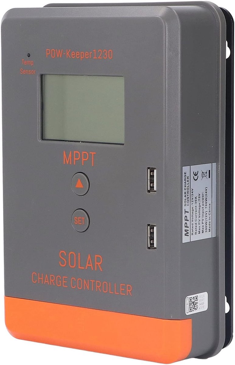 Zonne-laadregelaar - MPPT Controller - Energie Opladen - Automatische Detectie - 30A - Zwart