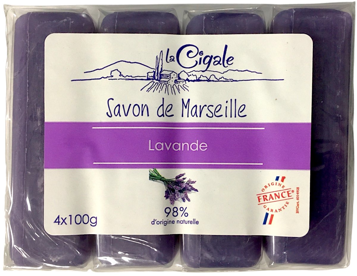 La Cigale - Zeeptablet - Marseille Zeep - Lavendel - 4x100g
