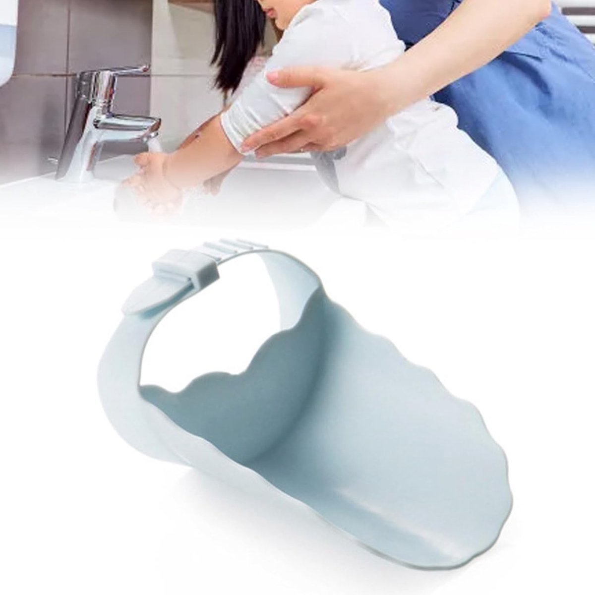 Kinderkraan Extender - Peuter Handwas - Zelfstandig Wassen - Bevordert Hygiëne - 10.5x7.8x11.5cm - Blauw