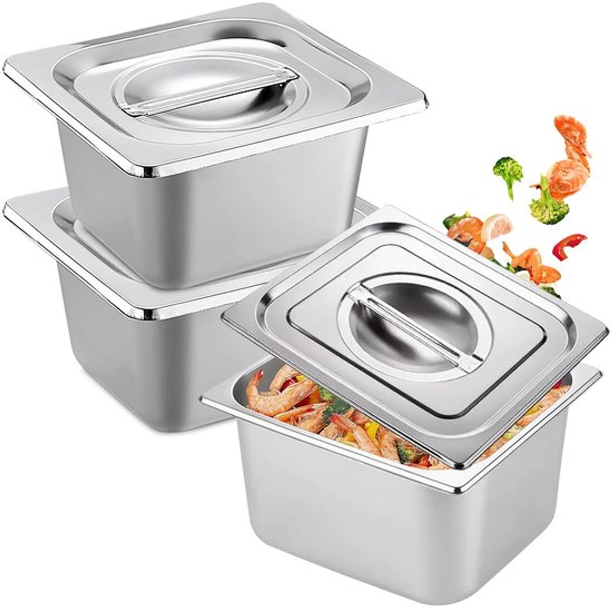Allecto - Gourmet Tray Set - RVS Voedselcontainer - Stapelbare Grillplaat - Set van