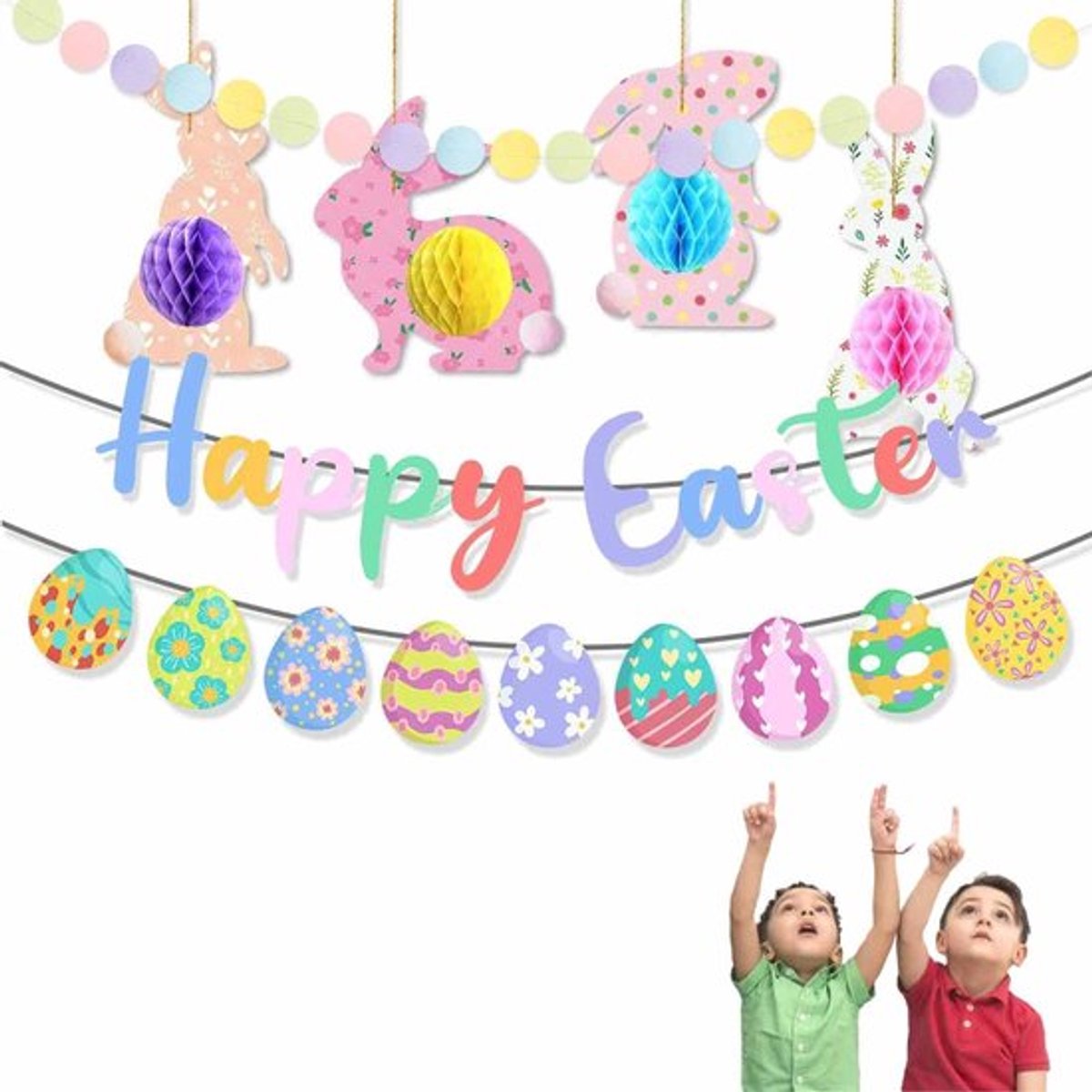 NTHProducts - Happy Easter Banner - Pasen Decoraties - Herbruikbare