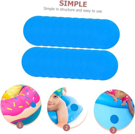Reparatieset PVC - Plakset Lekken - Waterdicht Maken - Zelfklevend - 20 Stuks - Blauw — afbeelding 4