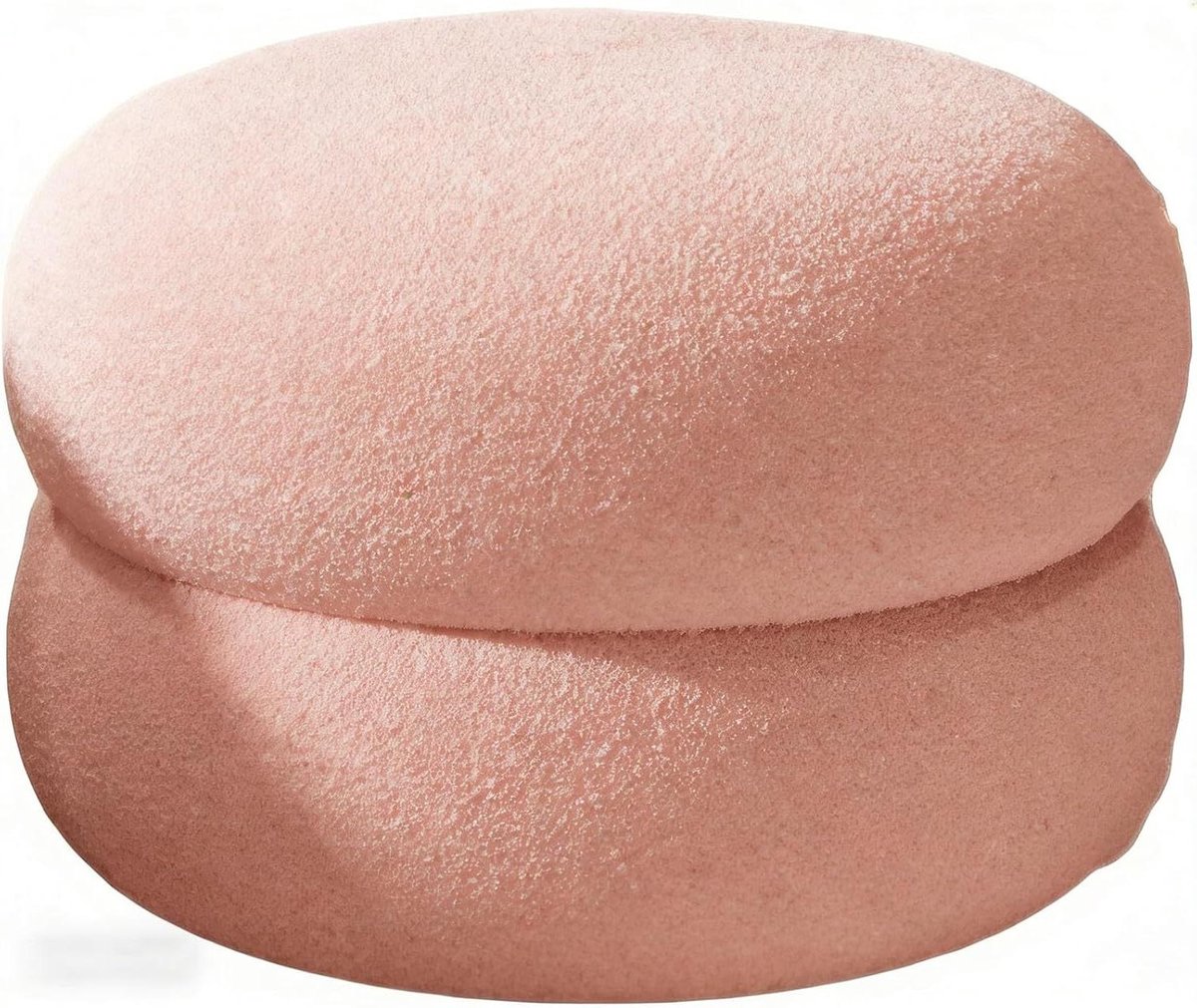 Ronde Poef - Bijzettafel Krukje - Zitruimte Creëren - Robuust Houten Frame - 136 kg Draaglast - Roze