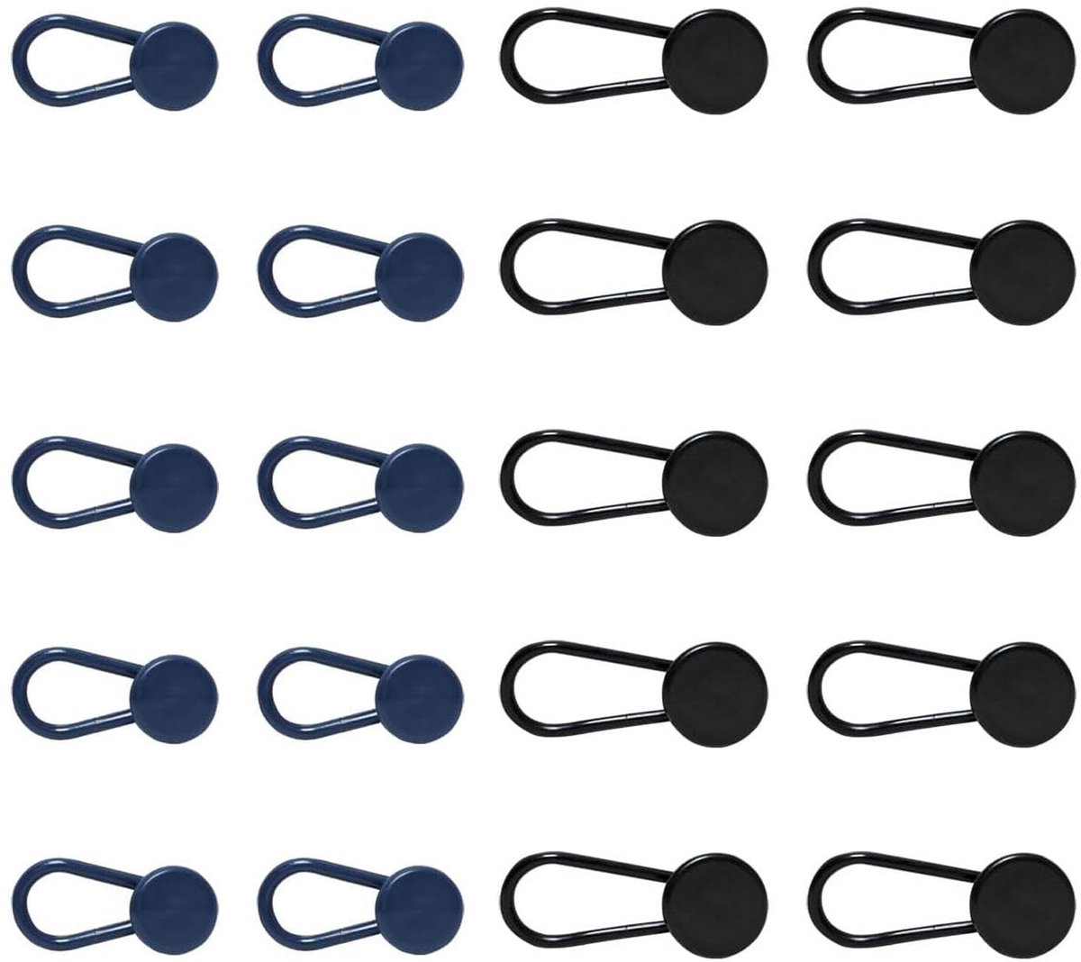 Dailygoods- Knoopverlenging 20 Stuks - Tailleverlenging - Broekverlenging - Verstelbaar - Duurzaam - Siliconen 0,59/0,7 Inch - Broekknoop