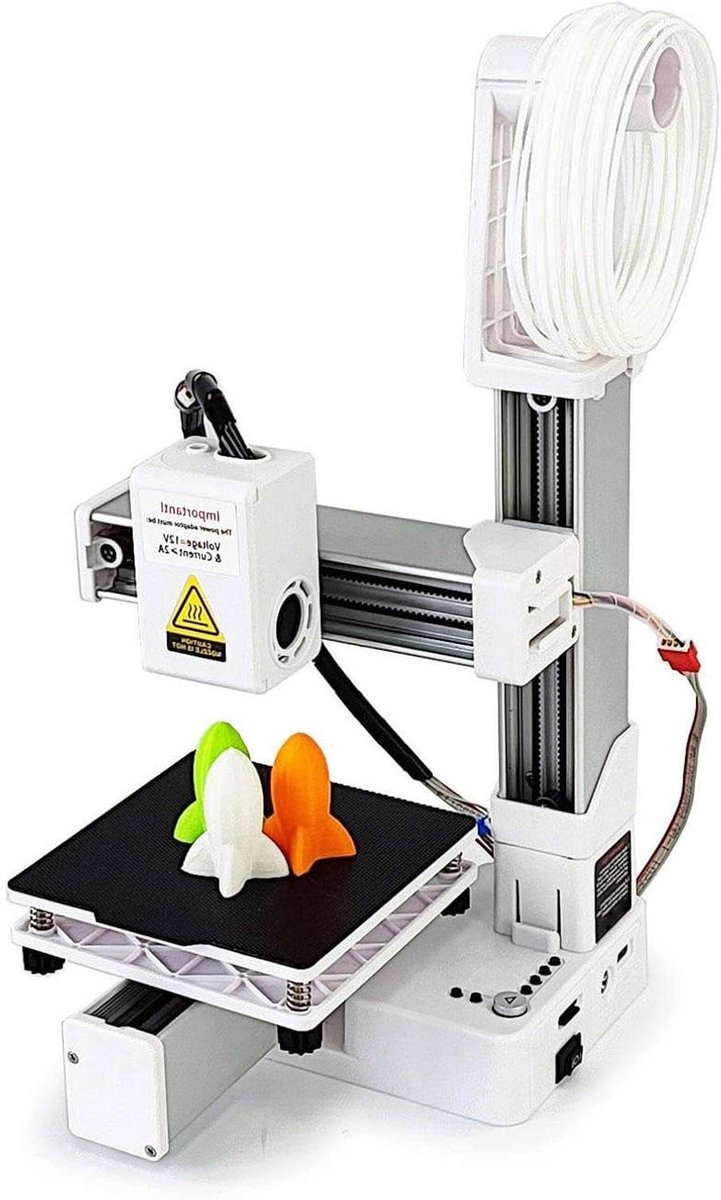 Compacte 3D Printer - Desktop machine - Educatief printen - Snel opwarmend - 100x100x100mm - Wit