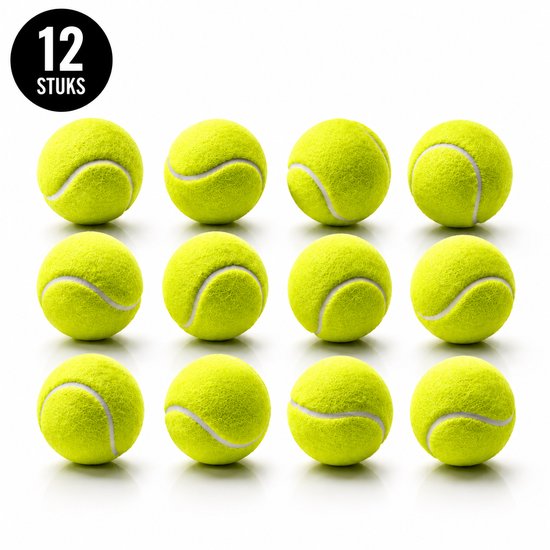 Tennisballen 12 Stuks – Tennis Ballen Geel – Trainingsballen – Oefenballen voor Tennis – Buitenspeelgoed – Hoge Stuitkracht – Duurzaam Vilt – Standaard Formaat