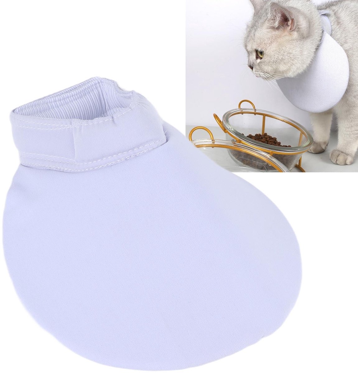 Dailygoods- Slabbetje Zacht Lichtgewicht - Slabbetje voor Katten - Wasbaar - Haak en Sluiting - Comfortabel - Hygiënisch - Kattenhalsband