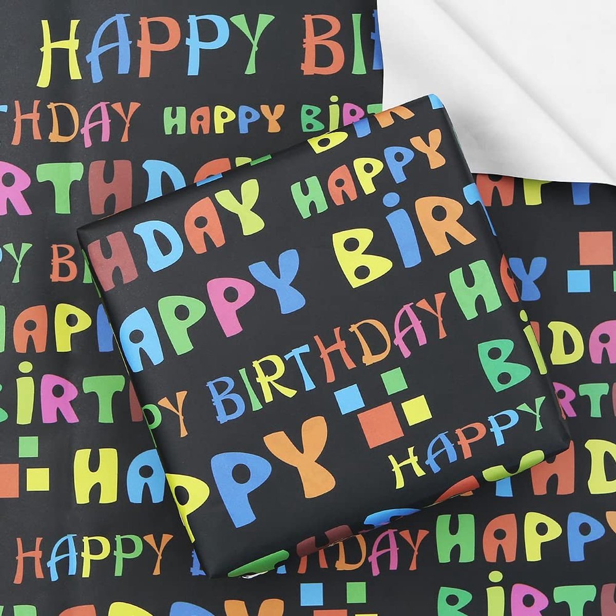 Dailygoods- Inpakpapier Verjaardag 4 Vellen - Cadeaupapier Kinderen - Geschenkpapier Meisjes/Jongens - Gradiënt Kleur - 50x70 cm Per Vel - Nieuw Ontwerp 2023
