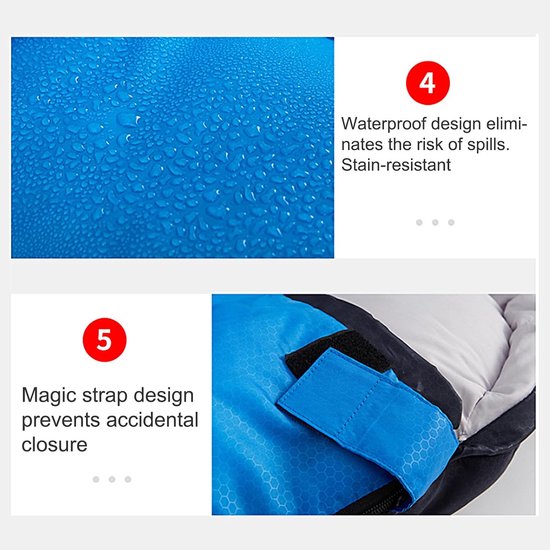 Warme Slaapzak - Kampeeruitrusting - Buitenavonturen - Weerbestendige Eigenschappen - 216 ponden - Blauw Zwart — afbeelding 5