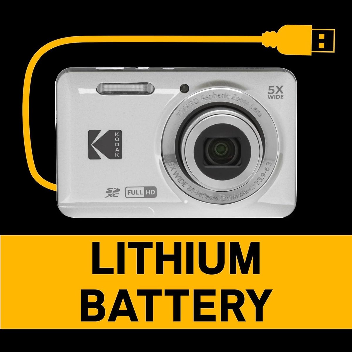 Kodak Pixpro FZ55 - Compactcamera - Zilver - + 32GB geheugenkaart - + Tas thumbnail 3