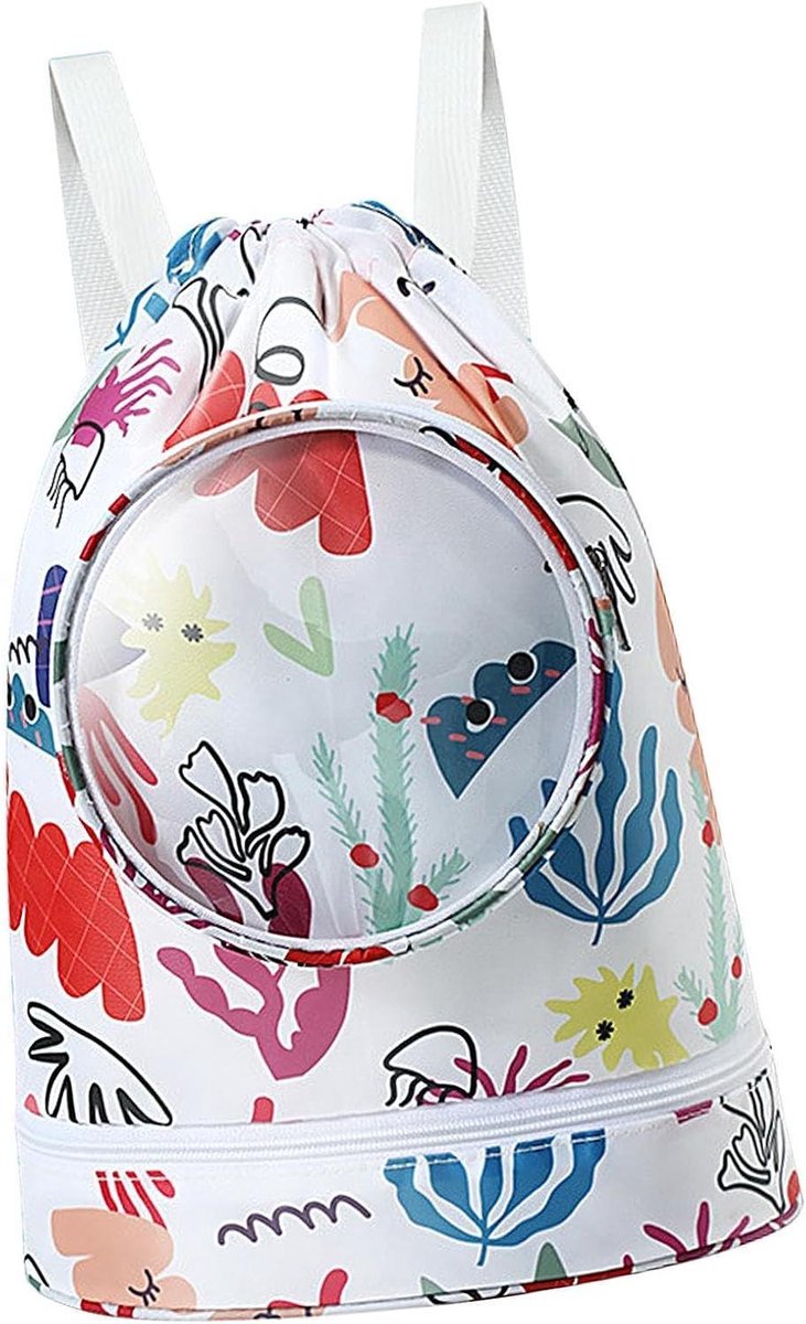 Zwemtas Kinderen - Strandtas Zwembad - Sportspullen Vervoeren - Natte en Droge Scheiding - 28x20x32 cm - Esdoornblad